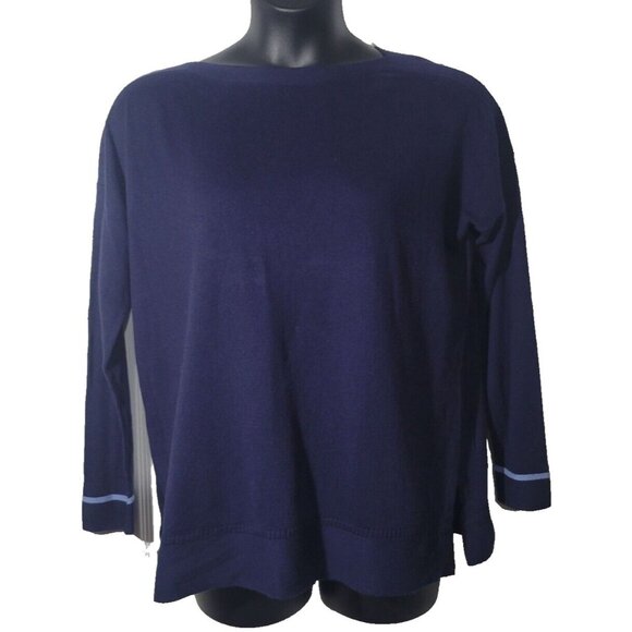 Joules Navy Size 12 Sweater Vivianna Long Sleeve Cotton Blend Boatneck Fall - Picture 11 of 11